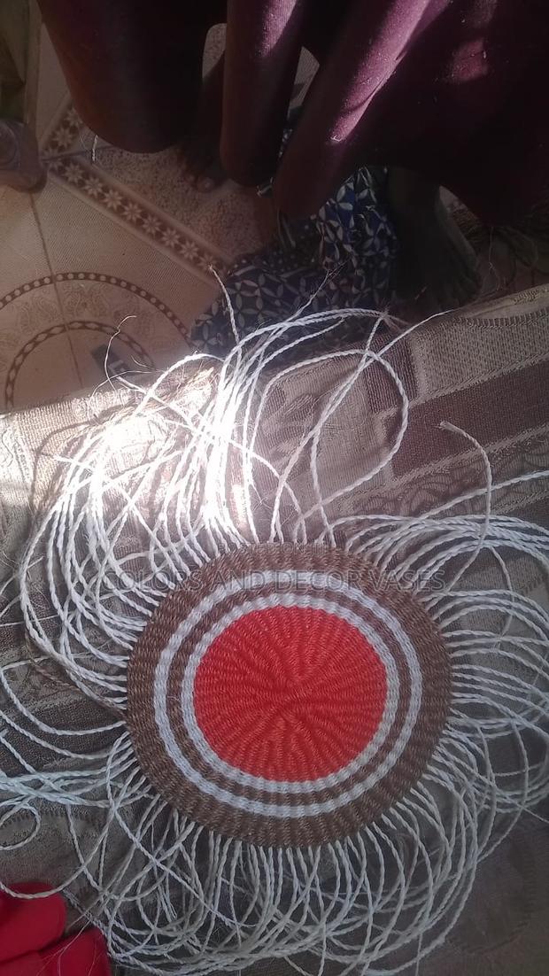 Orange White and Brown Table Mats - main view