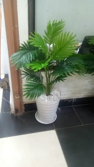 Plastic Vase With Palm Tree
