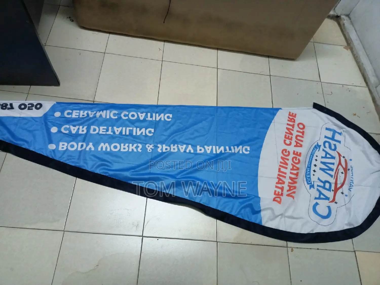 Teardrop Banner Printing Stitching + Support Stand