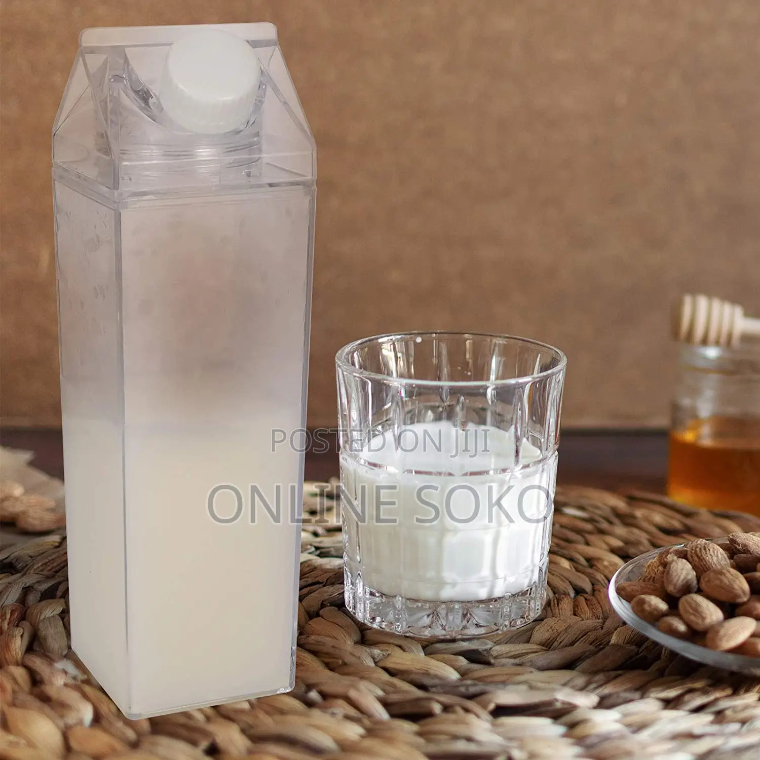 Acrylic Plastic Water Milk Juice Storage Bottles - 1L 0.5L