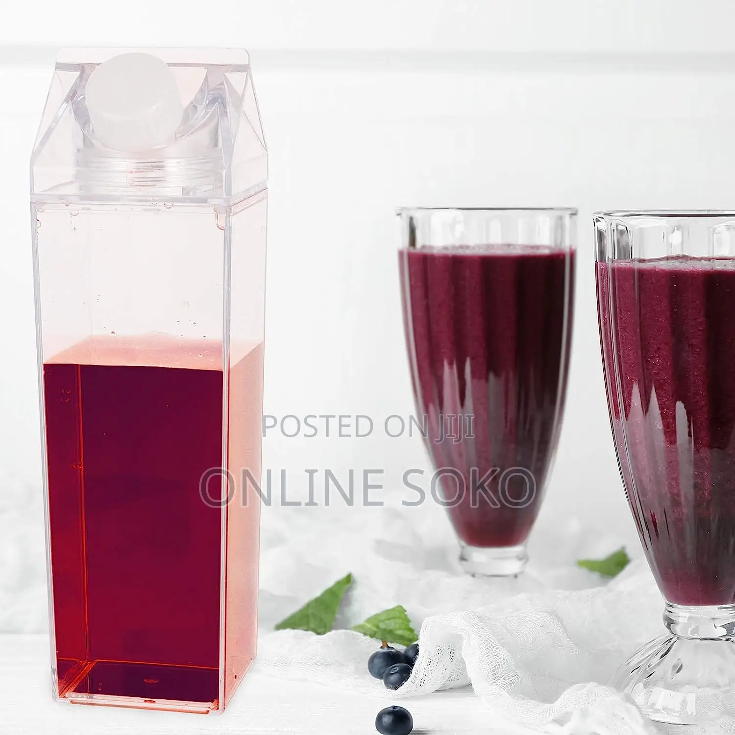 Acrylic Plastic Water Milk Juice Storage Bottles - 1L 0.5L