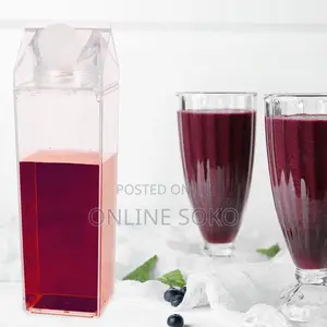 Acrylic Plastic Water Milk Juice Storage Bottles - 1L 0.5L