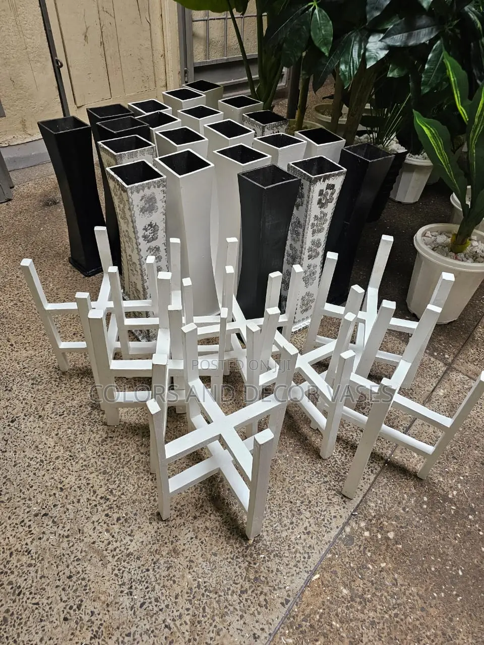 Wooden Stands and Vases