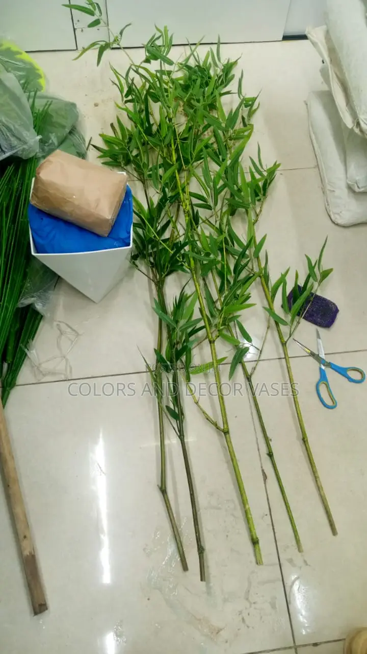 Bamboo Sticks, Vase and Pebble Stones