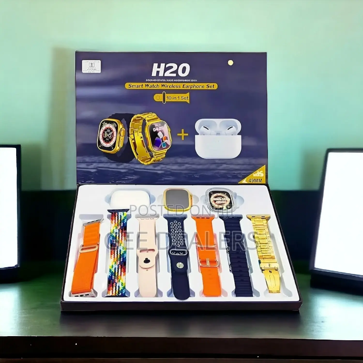 H20 Ultra Smart Watch With Earphone/Buds and Extra Straps