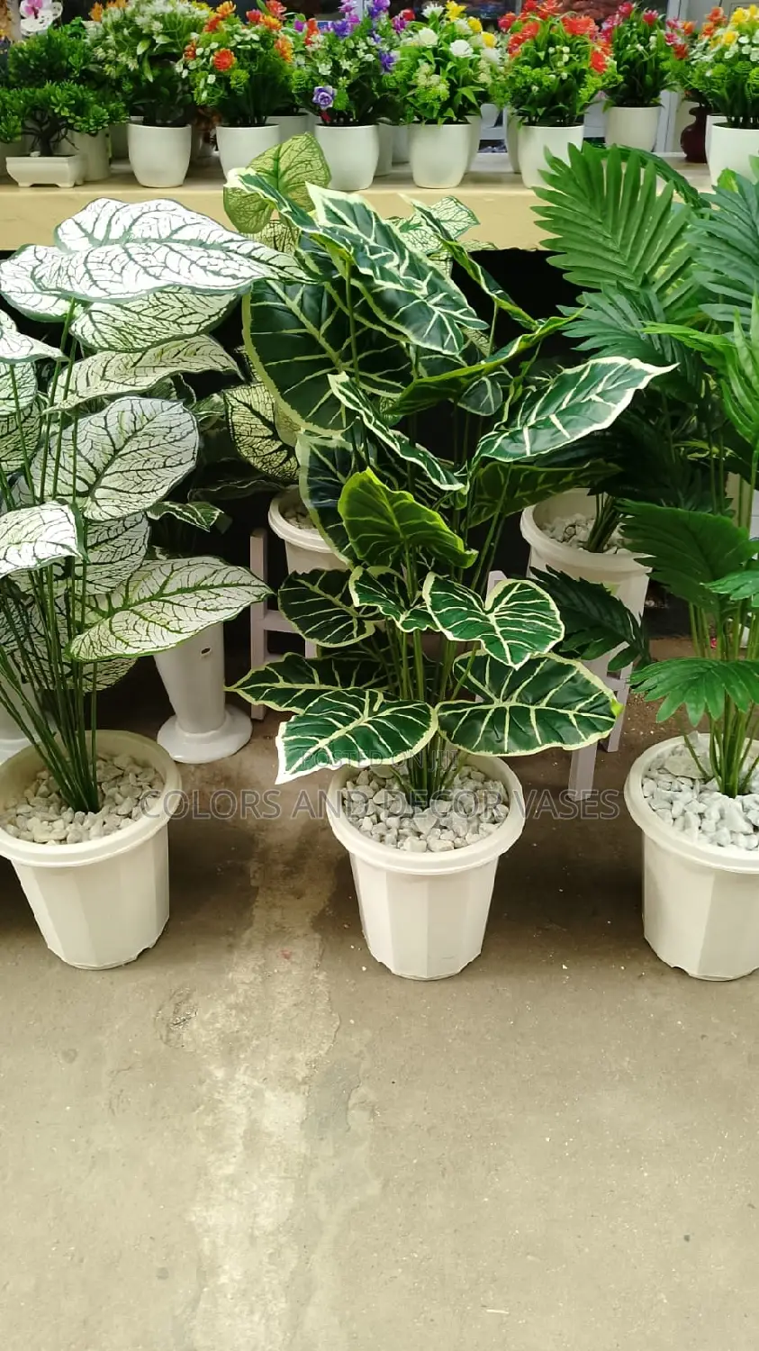 Long Artificial Plants With Vase Plastic