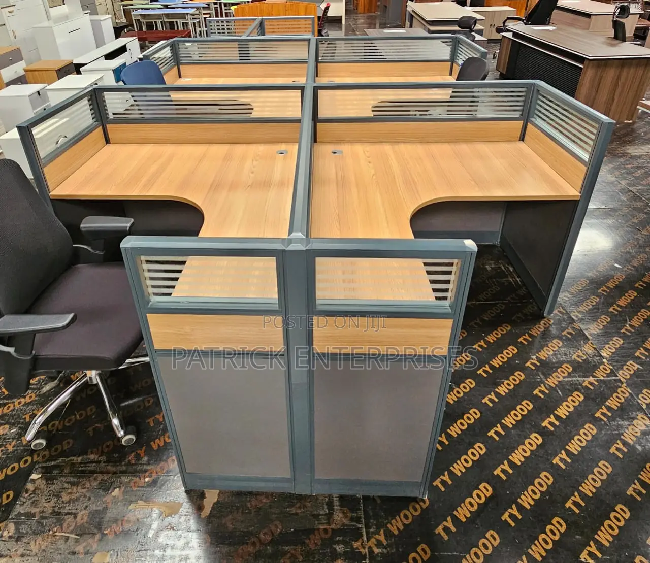 Executive Imported Curved 4 Way Workstation
