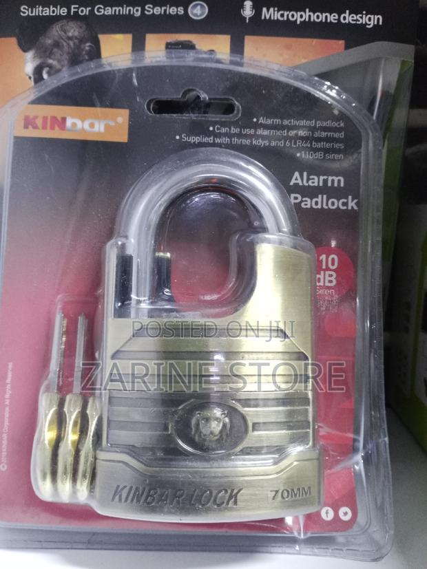 Kinbar Alarmed Padlock 70mm 110 Db Siren, 3 Keys