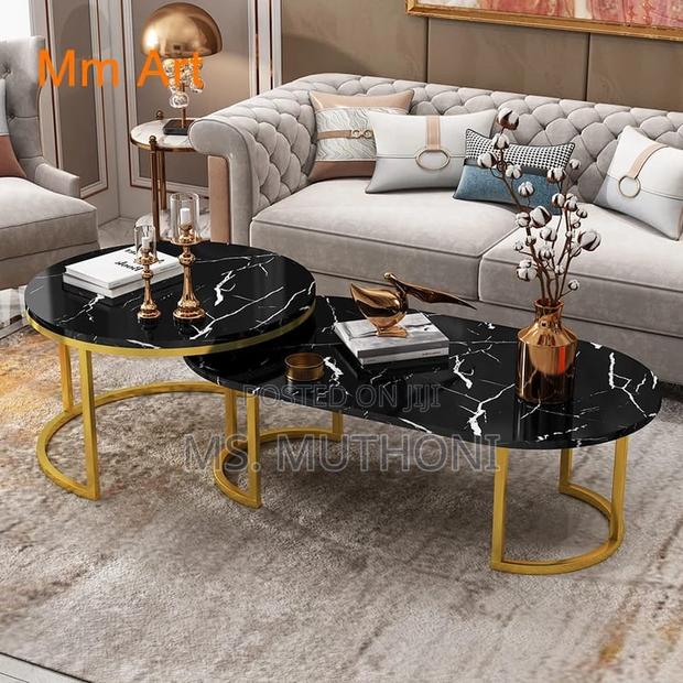 Marble Effect Coffee Table Set - main view