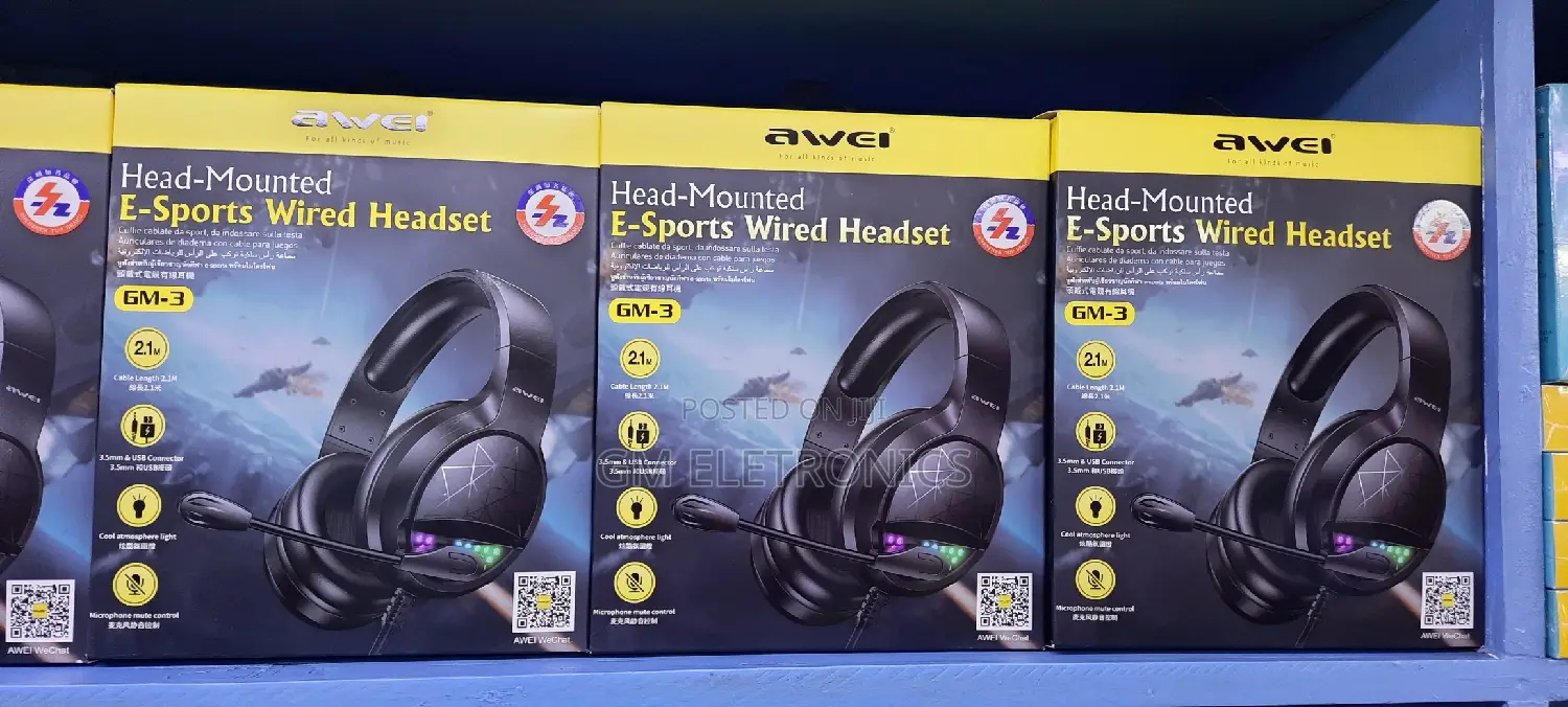 Awei GM-3 Wired Gaming Headphone 7.1 Surround Sound With Mic
