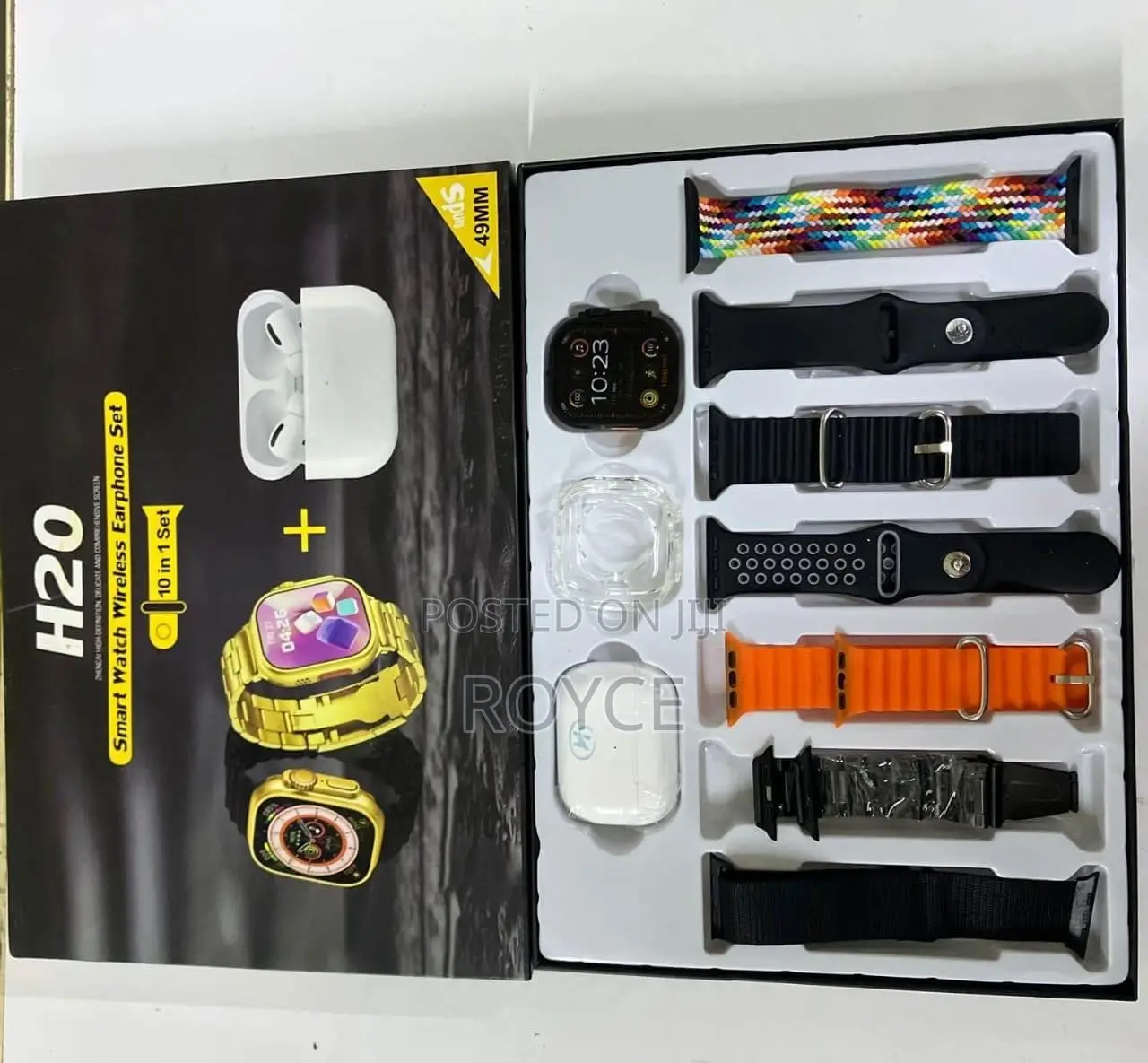 H20 Ultra Smart Watch With Bluetooth Wireless Earphones