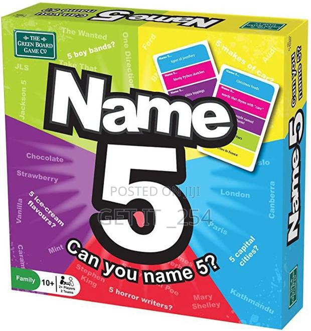 Can You Name 5 Things Card Game? - main view