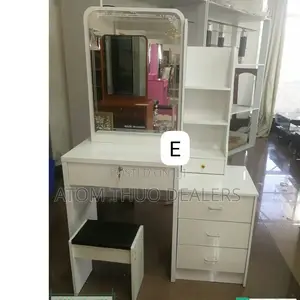New White Dressing Table With Sliding Mirror 