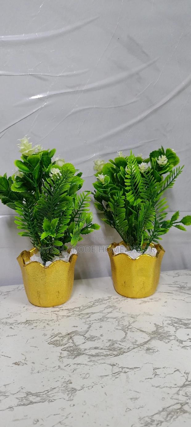 Potted Flowers in a Gold Succulent - thumbnail 2