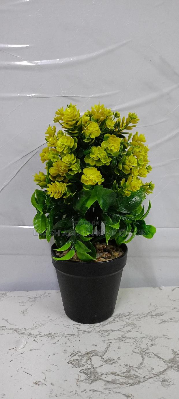 Black Potted Flower (Yellow)