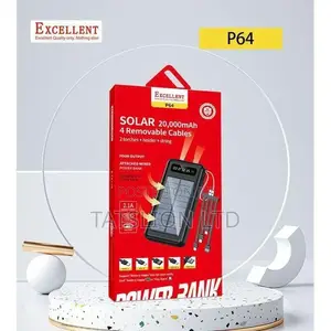 Excellent Solar Power Bank 20000mah -4 Cable Charger With So