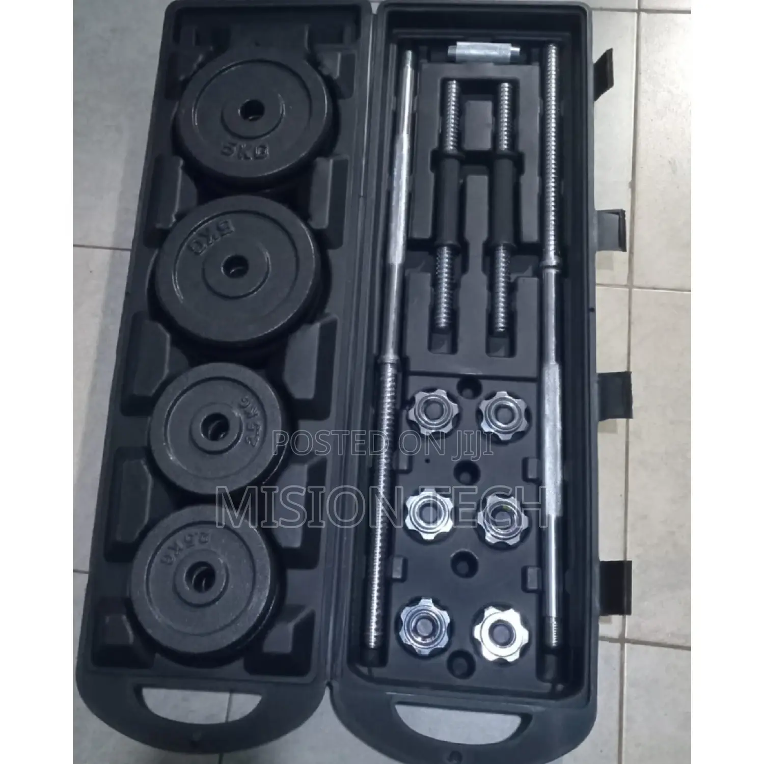 Brand New 50kgs Set Dumbbells/Barbell With a Portable Case