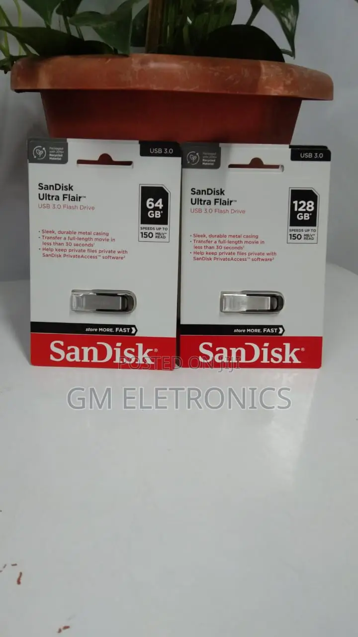 Sandisk Ultra Flair Usb 3.0 Flash Drive (16,32,64 128)Gb