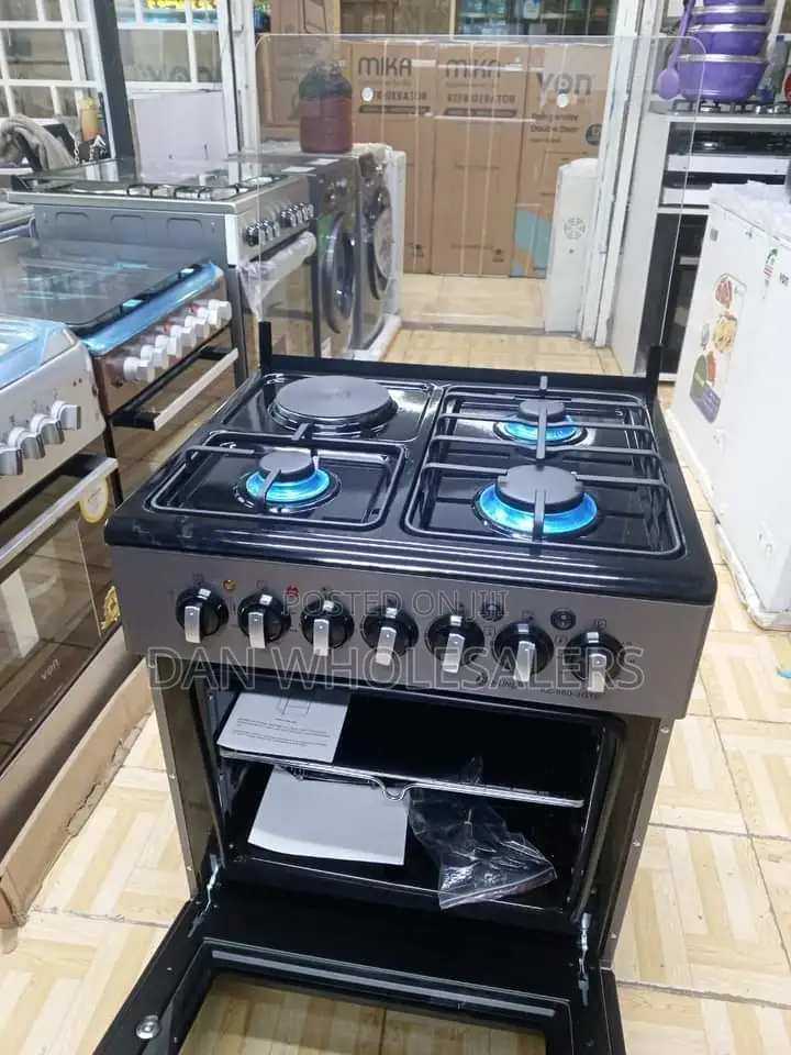 Nunix Standing Cooker, 3 Gas Burners, Electric Oven