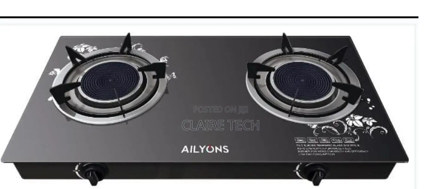Ailyons 2 Burner Glass Infrared Top Table Gas Cooker