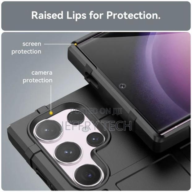 Rugged Shield Samsung GALAXY S24 Ultra Cover - Black - thumbnail 4