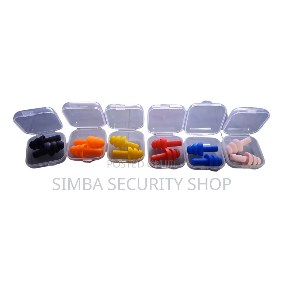6 Colors Silicon Ear Plugs With Plastic Case Cordless