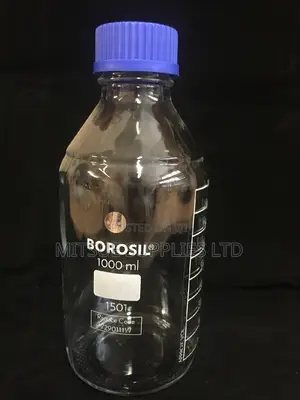 Pair Of Media Culture Bottle Borosil 1000ml With Plastic Lid