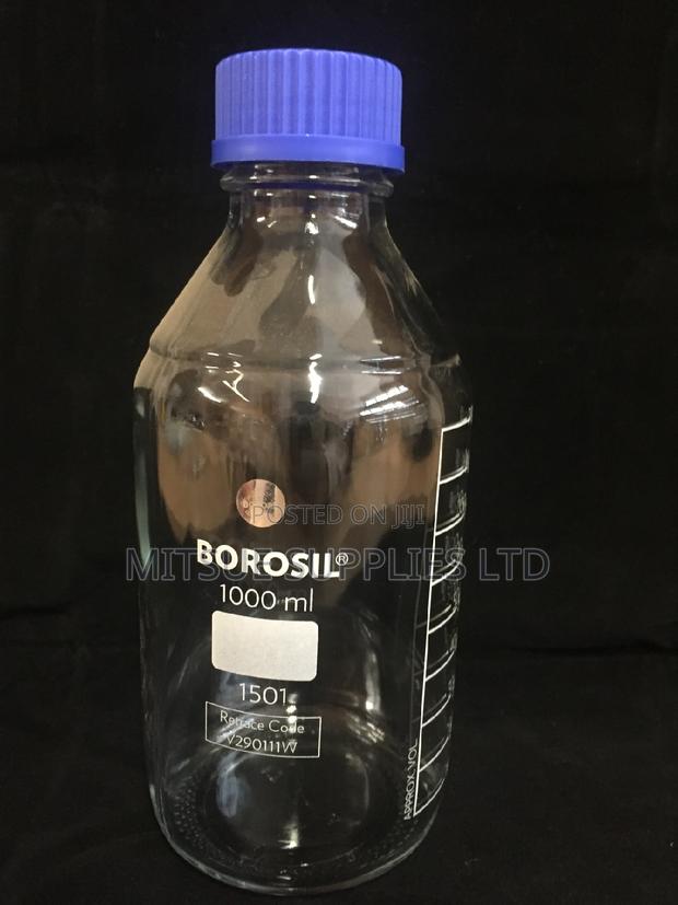 Pair Of Media Culture Bottle Borosil 1000ml With Plastic Lid