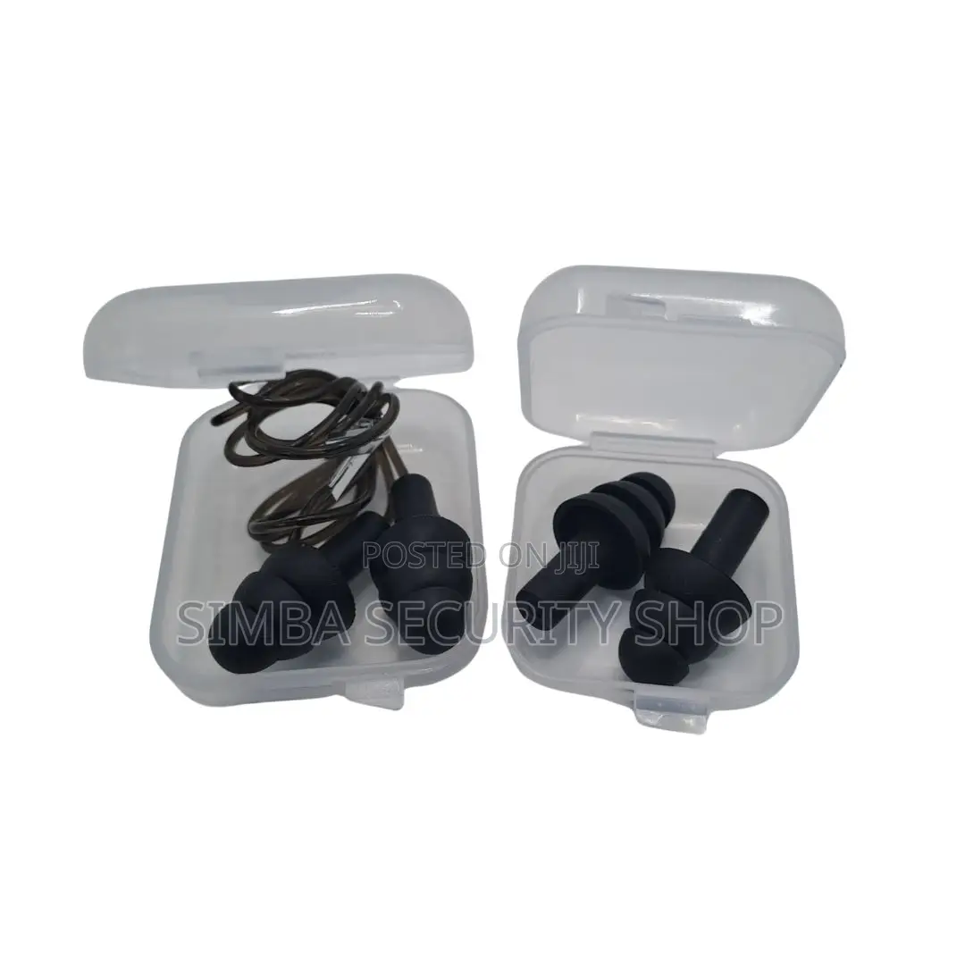 Black Ear Plugs Silicone Protection Sound Cord Cordless