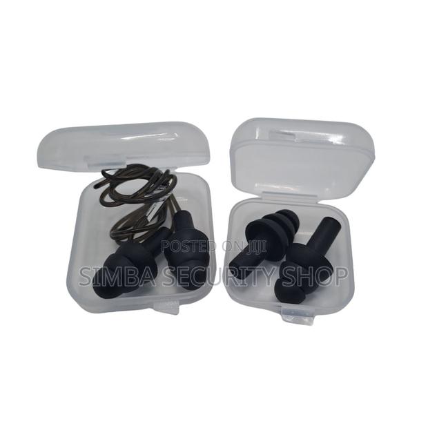 Black Ear Plugs Silicone Protection Sound Cord Cordless