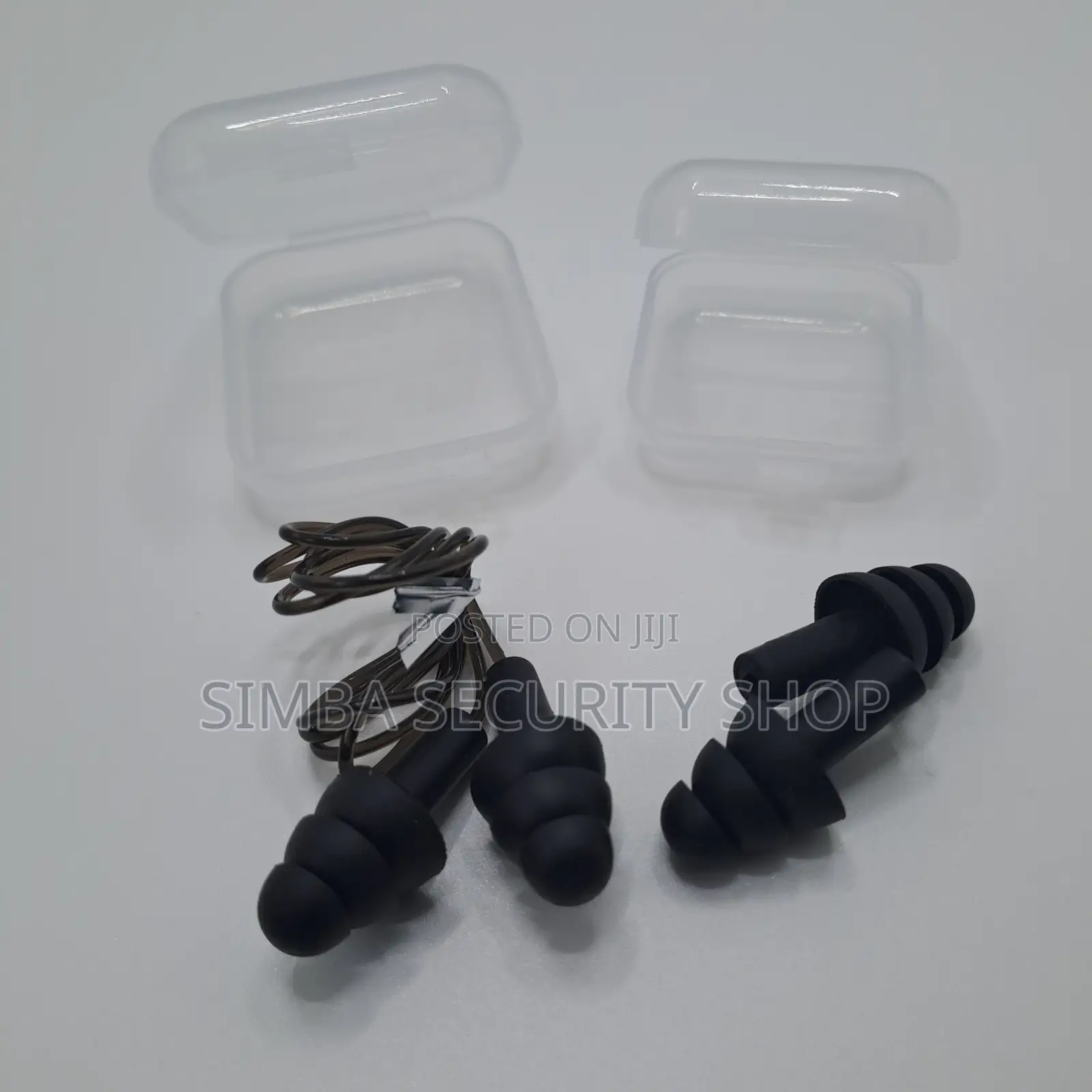 Black Ear Plugs Silicone Protection Sound Cord Cordless