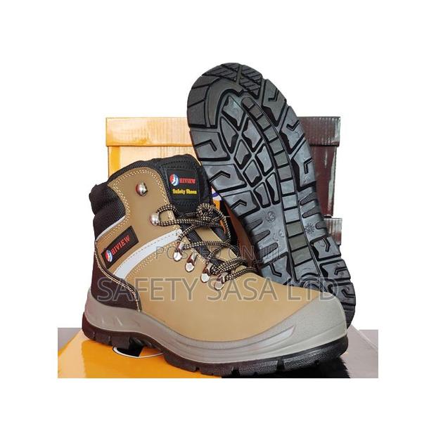 Hiview Brown Steel-toe Safety Shoes