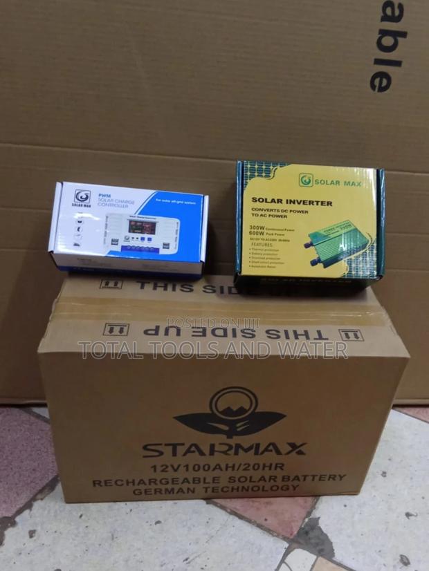 Solar Panel+100ah Solar Rechargeable Battery+Power Invertor