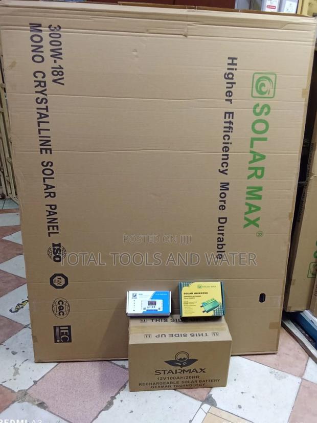 Mono Crystalline Solar Panel 300W+Charge Controller+Battery - main view