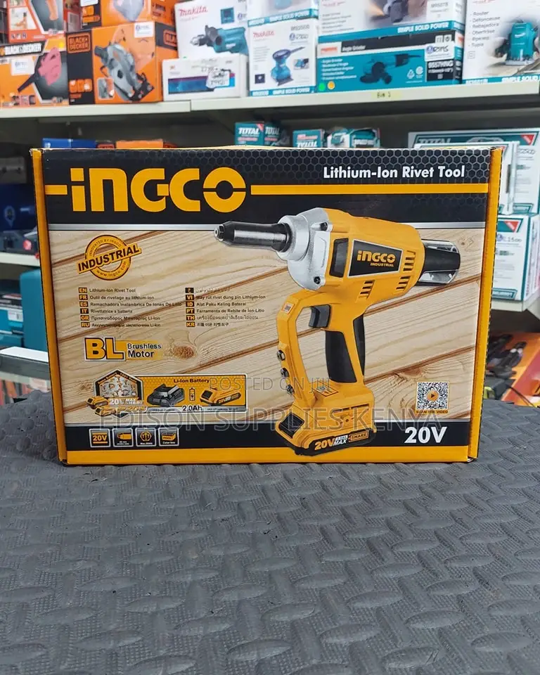 Riveter Ingco Cordless Rivet Gun Rechargeable Hand Riveter