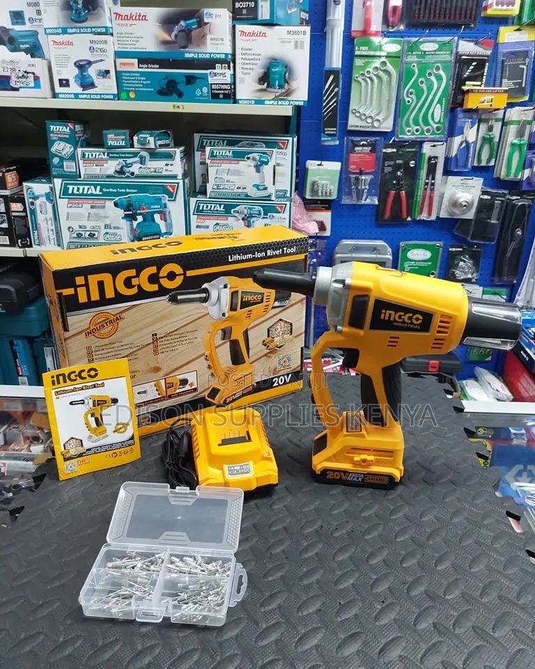Riveter Ingco Cordless Rivet Gun Rechargeable Hand Riveter