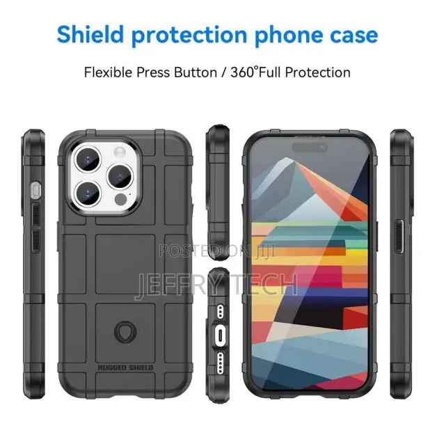 Rugged Shield Case - iPhone 15 PRO Max - Black