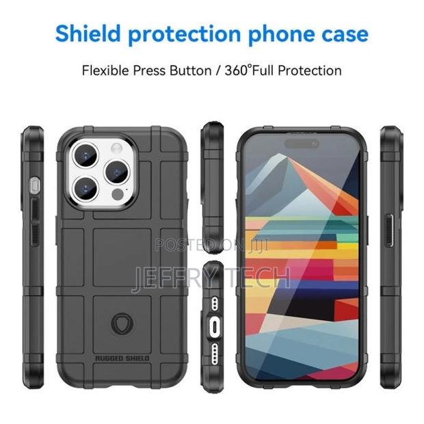 Rugged Shield Case - iPhone 15 PRO Max - Black - thumbnail 3