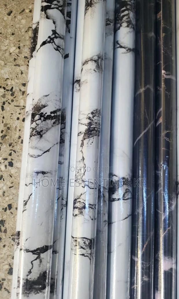 *2 by 60 Cm Marble Contact Paper -White Black Brown - thumbnail 2