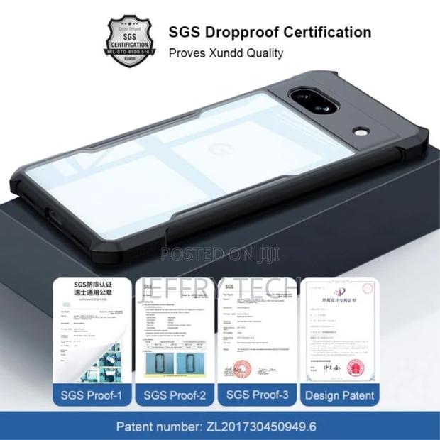 Shockproof Hybrid Cover for Google Pixel 7A - Black - thumbnail 3