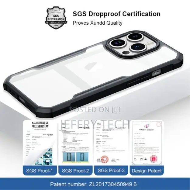 Shockproof Hybrid Cover for iPhone 15 PRO Max - Black