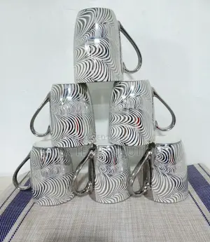 6 Pieces Silver Mugs 350 Ml.
