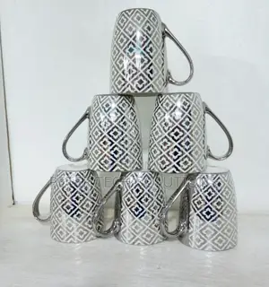 6 Pieces Silver Mugs 350 Ml.