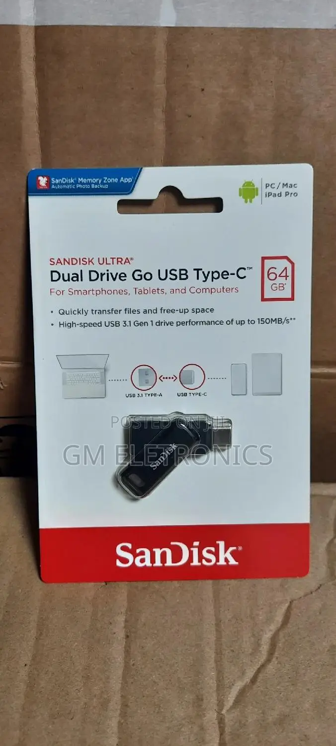 64gb Dual Drive Usb 3.1/Type- C Flash Drive.