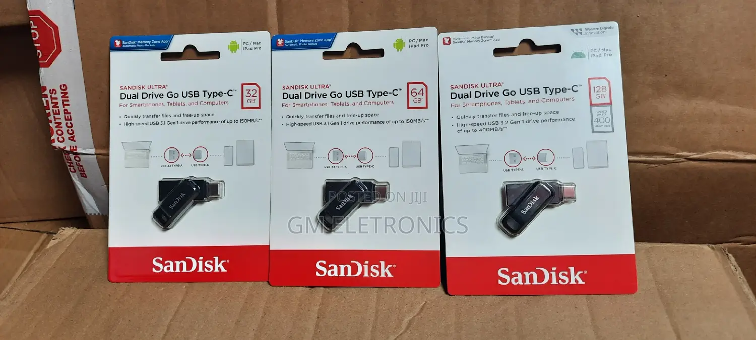 Sandisk Dual Drive Usb/Type-C Flash Drive 32gb, 64gb 128gb