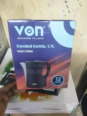 Corded Kettle,Von Plastic Kettle, Von 1.7 Litres Kettle