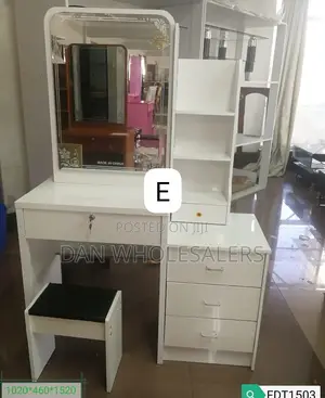 Dressing Table With Sliding Mirror White