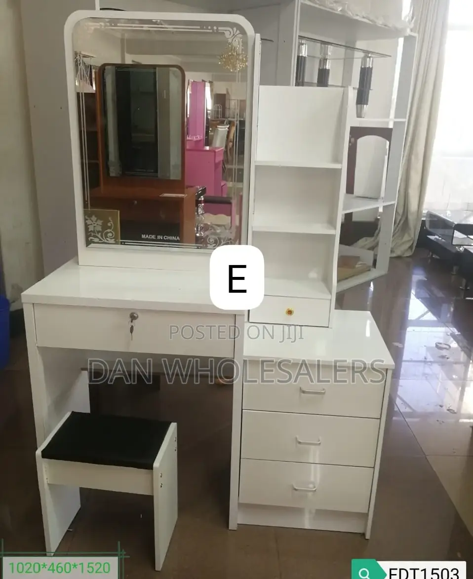 Dressing Table With Sliding Mirror White