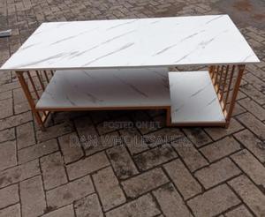 Marble Top Pattern Coffee Table- White - thumbnail 2