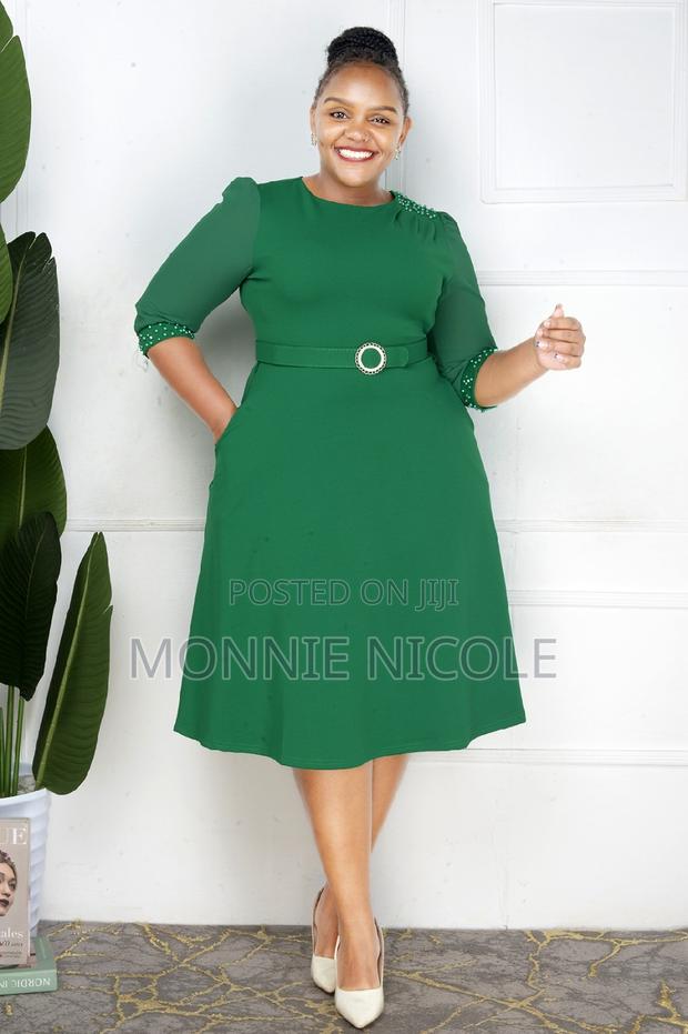 Classy Red Skater Dress - thumbnail 2